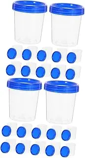 GLEAVI 20pcs Graduated Measuring Cups with Screw Lid Leak Specimen Cups for Laboratory and Household Use Measurement Markings for Accurate Results