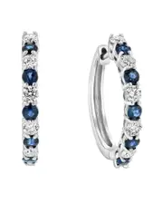 Diana M. Fine Jewelry 14K 1.35 ct. tw. Diamond & Sapphire Hoops