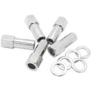 Aeroflow AF3032-9000 1.380" Shank Open Chrome Wheel Nuts - 1/2-20" Pack of 5, Wa