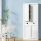 Artiss Buffet Sideboard Cupboard Cabinet Drawer 6-Tier Shelf Storage White