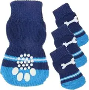 Yardwe Adorable Pet Socks Grip Bottom 2 Pairs Warm Dog Socks for Winter Small Dog