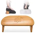 Folding Meditation Bench - Bamboo Kneeling Stool with Locking Magnetic Hinges...