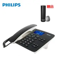 在飛比找momo購物網優惠-【Philips 飛利浦】時尚設計超大螢幕有線電話 黑 CO