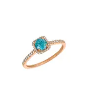 Le Vian 14K Strawberry Gold 0.17 ct. tw. Diamond & Blue Zircon Ring