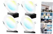 Sunco 4 Pack 6 Inch Ultra Thin LED Recessed Ceiling Lights Slim Selectable CCT