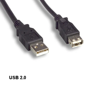 Kentek 3' USB 2.0 Type A Cable Extension 28 AWG Data Transfer Sync Charge Black