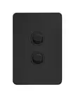 Beacon Lighting Vynco Metro 2 Gang Switch Only in Matte Black