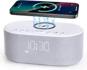 Sound Machine Alarm Clock Wireless Charger: Bluetooth 10W Stereo Sound Speaker B