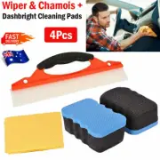 4pcs Deluxe Wiper & Chamois + Dashbright Cleaning Pads Set AU STOCK