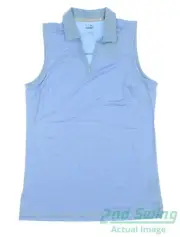 New Womens Puma Cloudspun Coast Sleeveless Polo Small S Day Dream MSRP $40