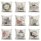 Christmas Decorations Polyester Pillow Cover Cushion Cover Christmas Pillowcase