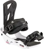 Nitro Staxx Men's Snowboard Bindings, White, Large
