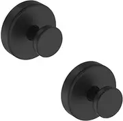 Suction Hooks Bathroom Towel Hook Stainless Steel Suction Hand Towel Holder for Shower Towel Rack Tea Towel Hooks for Kitchen Coat Hanger Heavy Duty Wall No Drill Brushed Finishesd Silver (Black)
