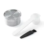 Espresso Coffee Maker Reusable Stainless Steel Coffee Capsule Filter Shell Brush