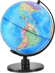 KISEER Rotating World Globe 10 Inch Spinning Earth Globe with Stand for Kids Learning Geography Classroom Education or Office Home Decorations