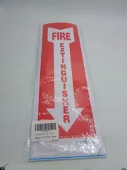 Fire Extinguisher Vinyl Self-Adhesive Arrow Signs 4"x 12" Model #: LPI-108 10 Pk