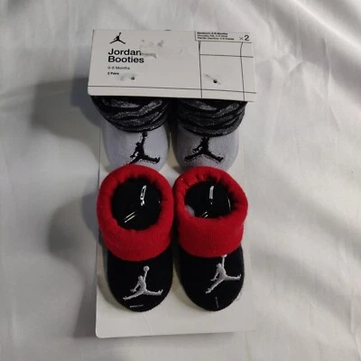 Nike Air Jordan Newborn Baby Booties 2-Pack Size 0-6 Months