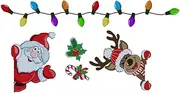 Hoement 22pcs Elk Old Man Light Bulb Sticker Christmas Car Magnets Reflective Effect for Decor