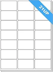 100 Sheets A4 Quick Peel Self Adhesive Address Mailing Laser Inkjet Sticker White Paper Labels 63.5 x 38.1mm - 21 Labels Per Sheet