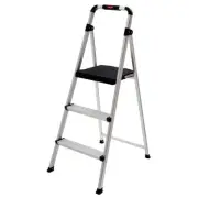 Rubbermaid 3 Step Ultra-Light Aluminum Stool w/ Plastic Top Step 102kg Capacity