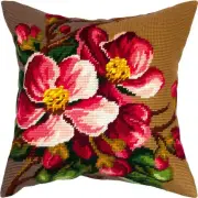 DIY Needlepoint Kit "Wild apple tree" Tapestry Pillow Cover Printed Canvas