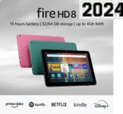 NEW 2024 12th Gen AMAZON FIRE 8" HD TABLET ALEXA 32GB Black/Emerald/Hibiscus