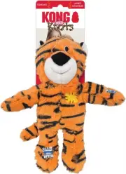 KONG Wild Knots Tiger Medium/Large Squeaky Soft Plush Dog Toy