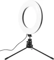 KICHOUSE 6 Inch Led Ring Light for Desk Live Streaming Fill Light 3 Led Lamps Portable and Easy to Carry