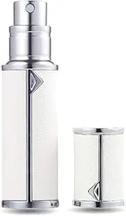 [AsaNana] Perfume Atomiser, Refillable & Travel Size Perfume Bottle, Leaking Proof,Bottom Pump without Funnel, Luxurious Small women and men, 5ml (White)