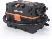 Evolution Power Tools R15VAC Vacuum Cleaner Wet and Dry Vac, Portable and Lightweight Ideal Dust Extractor for Saw Dust in Workshops, With Power Take-Off, Corded, Orange
