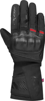 Ixon Pro Rescue 3 Waterproof Winter Motorcycle Gloves, black-red, Size M for Men Black Red