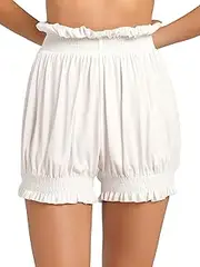 [TiaoBug] Womens Ballet Dance Shorts Ruffled Bloomers Pumpkin Underpants Safety Shorts for JK Skirt