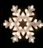 18" Lighted Glazed Double Sided Snowflake Window Christmas Sculpture