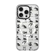 iPhone 16 Pro Clear Case MagSafe Compatible Boston Terriers Yoga