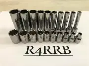Snap-on Tools USA NEW 20pc 1/4" Drive 6PT SAE Shallow Deep Socket Set 120STTM