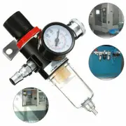 1/4" Air Pressure Regulator Gauge Water Trap Filter Separator For Spray Gun