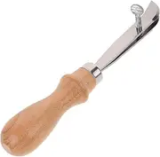 TEHAUX Leather Edge Creaser Tool with Wooden Handle Professional Leather Craft Edging Tool for Smooth Decorative Lines and Comfortable Use DIY Projects