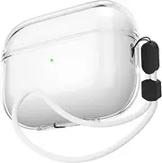 Aircawin for Airpods Pro 2 Case Clear,Shockproof Clear Case for Airpods Pro 2nd Generation Case Cover 2022/2023,Full Protective Soft TPU Drop Protection Case with Strap for AirPods Pro 2 2023-Clear