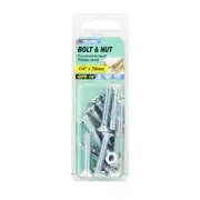 Zenith 1/4" x 38mm Zinc Plated Countersunk Bolt And Nut - 10 Pack - USA BRAND