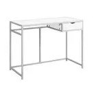 Pemberly Row Computer Desk Home Office Laptop Storage Drawer - Metal White