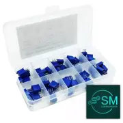 50pcs 3296W Trimmer 10 Values 500R-1M Pot Potentiometer Resistor With Box