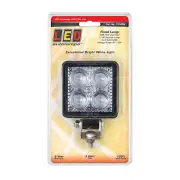 LED Autolamps 12 Watt Flood/Reverse Light Black Base 4 LED Work Lamp Blister