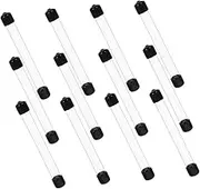 iplusmile 12pcs Plastic Round Tubes Lids Bean Storage DIY Projects Lab Equipment Portable Test Tubes for Easy Viewing