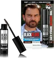 Blackbeard for Men Formula X - Instant Brush-On Beard & Mustache Color - 1-pack Dark Brown
