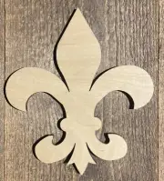 Ready To Paint Wood Ornament / Door Hanger - #221 - Fluer De Lis - Free Ship