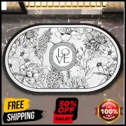 Luxury Retro Floral Memory Foam Bath Shower Absorbent Carpet Mat Soft Non-slip
