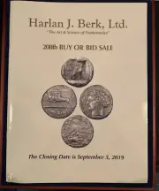 HARLAN J BERK AUCTION CATALOG ANCIENT & WORLD COINS 208th BUY/BID SALE SEP 2019
