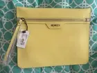 BNWT MIMCO FLIP SIDE LARGE POUCH BAG MALIBU YELLOW LEATHER NEW RRP$129