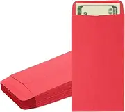 uxcell Money Envelope, 50 Pack 6.5" x 3.5" Cash Envelopes Money Holder Bags Budgeting Saving Challenge Letter for Gift Coins Checks Tickets Jewelry Passport Card, Red