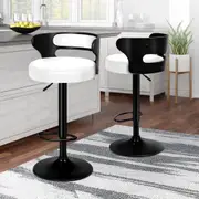 2x ALFORDSON Bar Stools Swivel Chair Black White